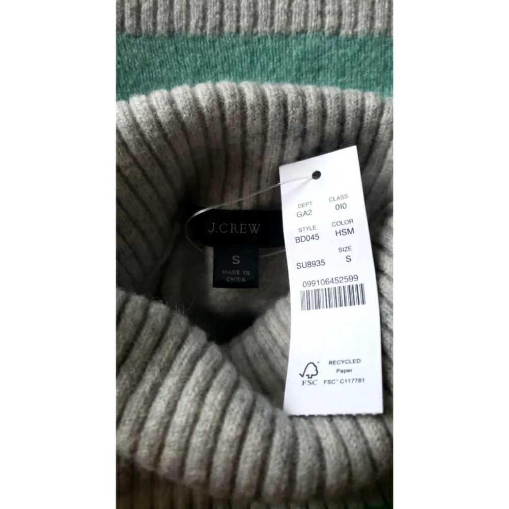 35. J.Crew Striped turtleneck sweater in Supersoft yarn